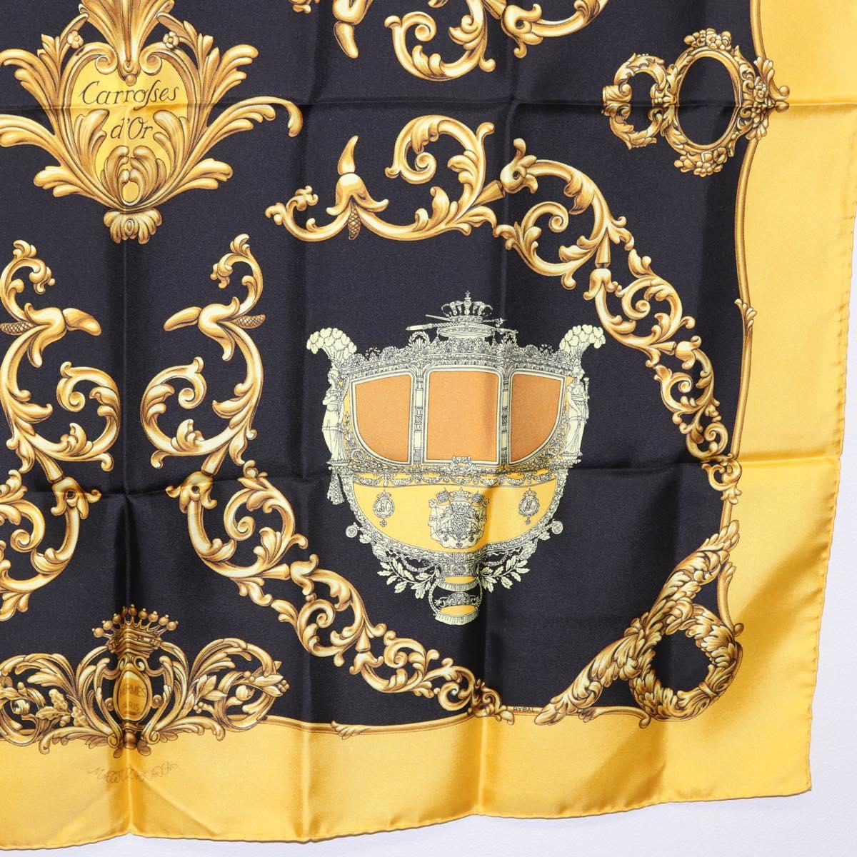 HERMES Carre 90 Scarf Silk Yellow Auth 199714M