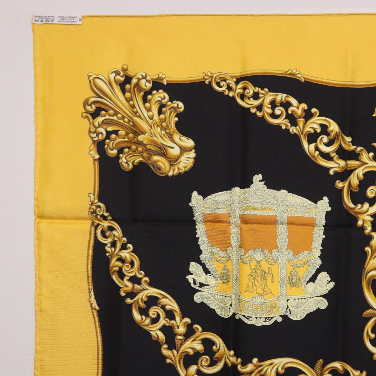 HERMES Carre 90 Scarf Silk Yellow Auth 199714M