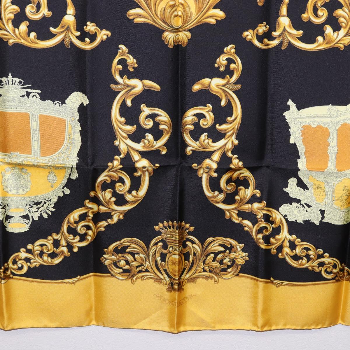 HERMES Carre 90 Scarf Silk Yellow Auth 199714M