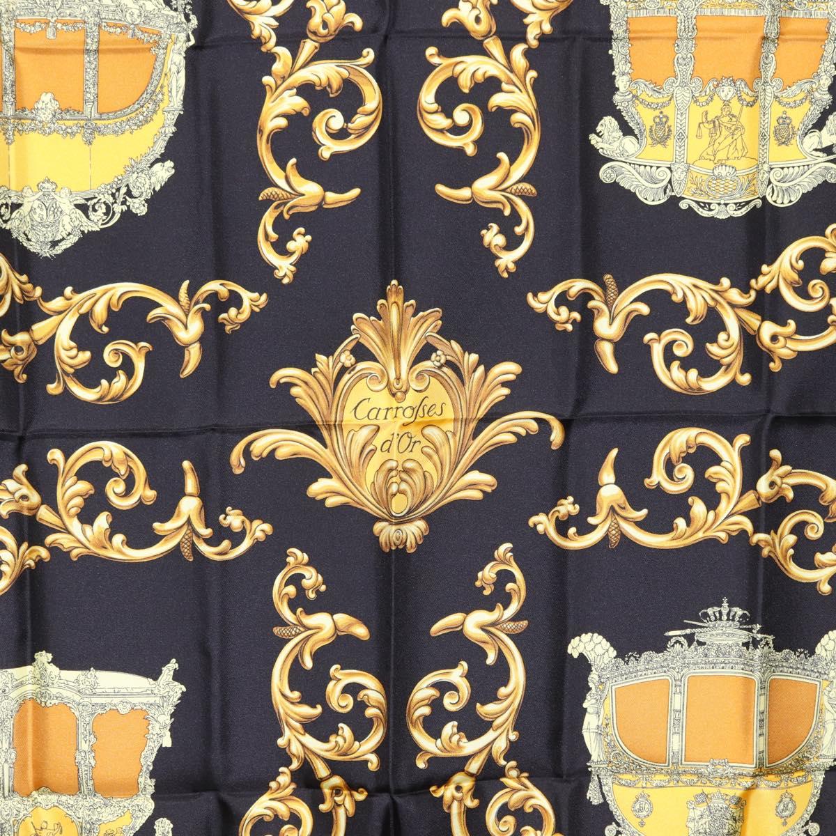 HERMES Carre 90 Scarf Silk Yellow Auth 199714M