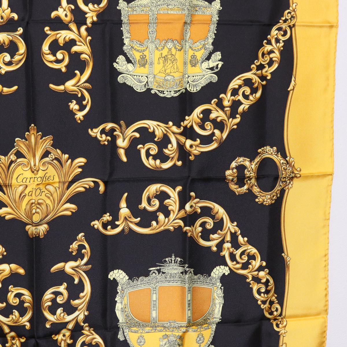 HERMES Carre 90 Scarf Silk Yellow Auth 199714M