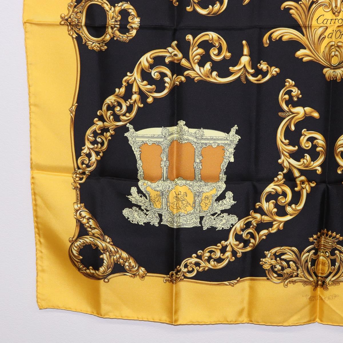 HERMES Carre 90 Scarf Silk Yellow Auth 199714M