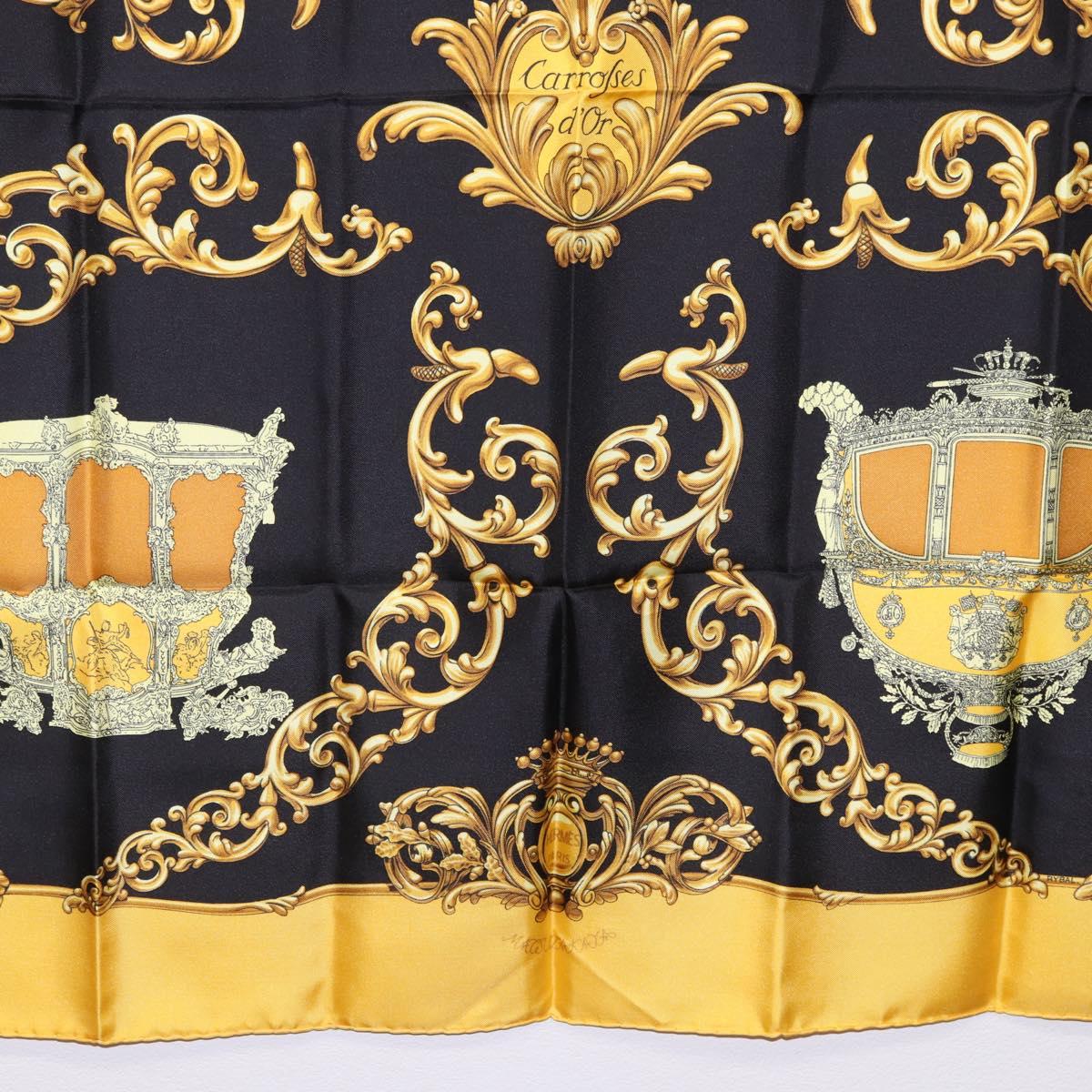 HERMES Carre 90 Scarf Silk Yellow Auth 199714M