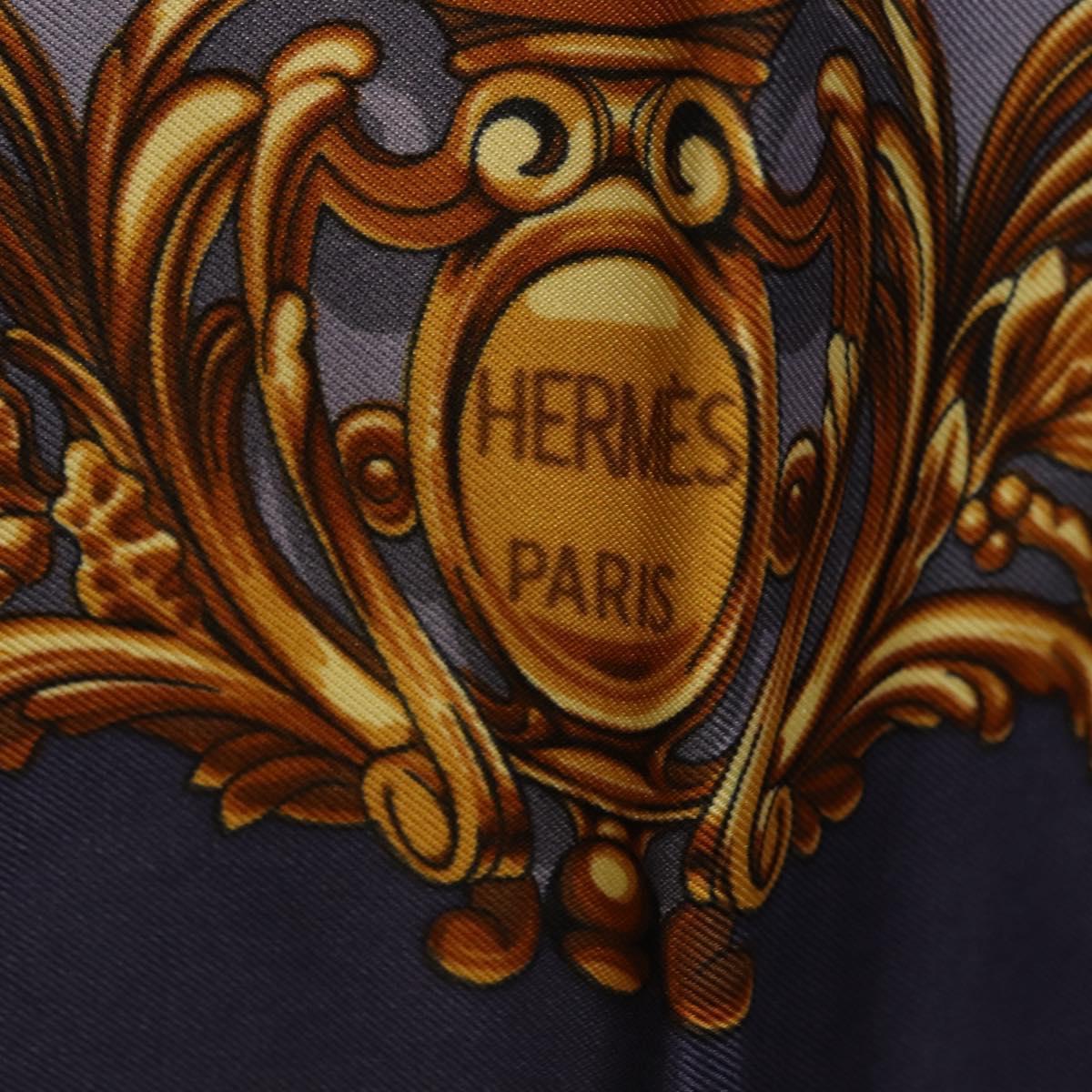 HERMES Carre 90 Scarf Silk Gray Auth 199716