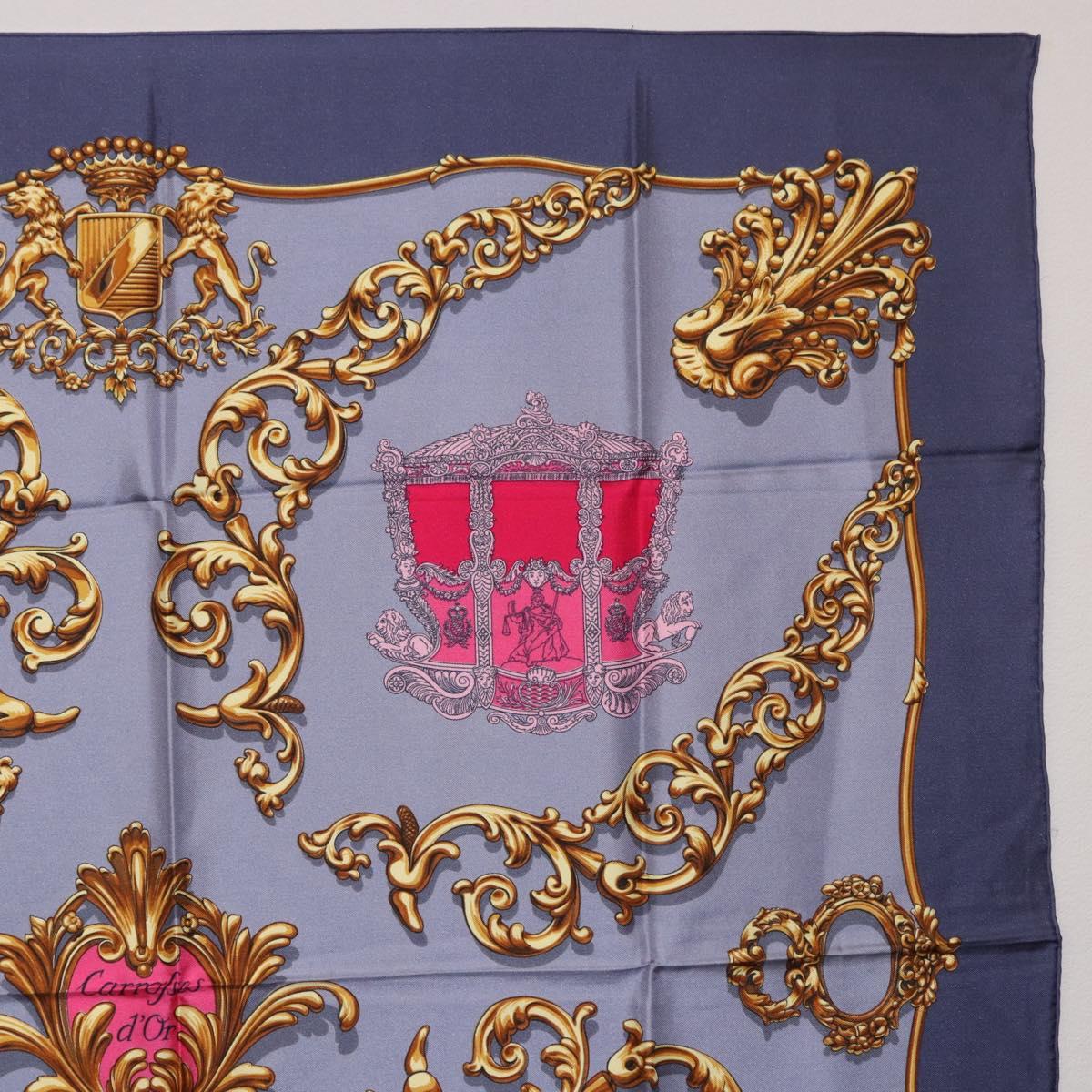 HERMES Carre 90 Scarf Silk Gray Auth 199716