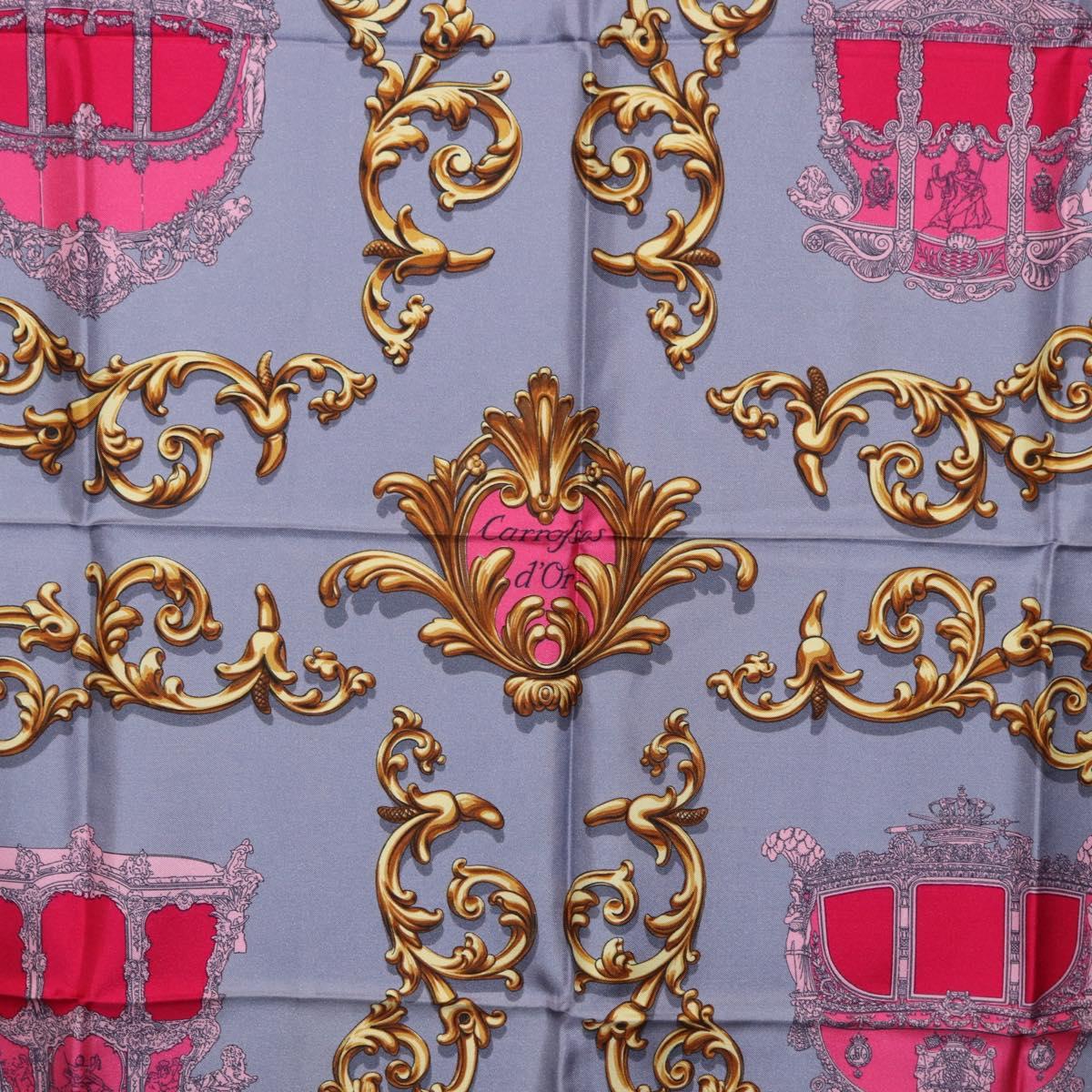 HERMES Carre 90 Scarf Silk Gray Auth 199716