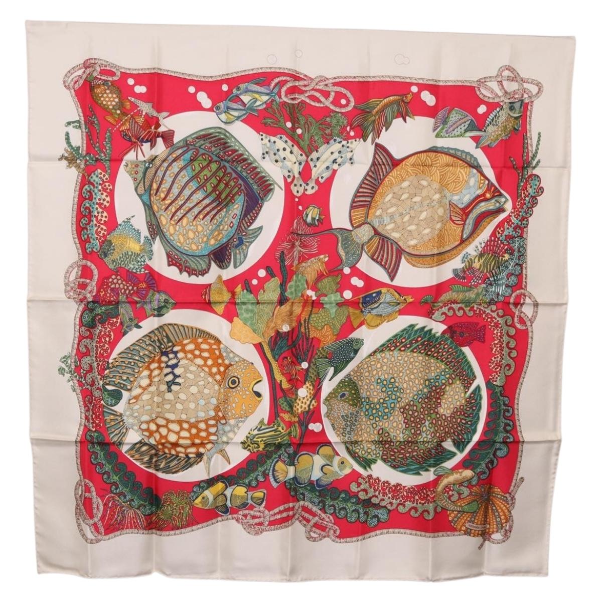 HERMES Carre 90 Scarf Silk Red Auth 199721M
