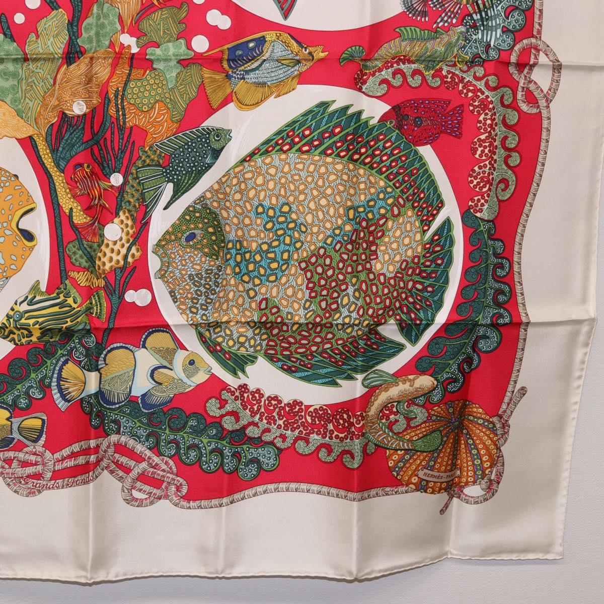HERMES Carre 90 Scarf Silk Red Auth 199721M