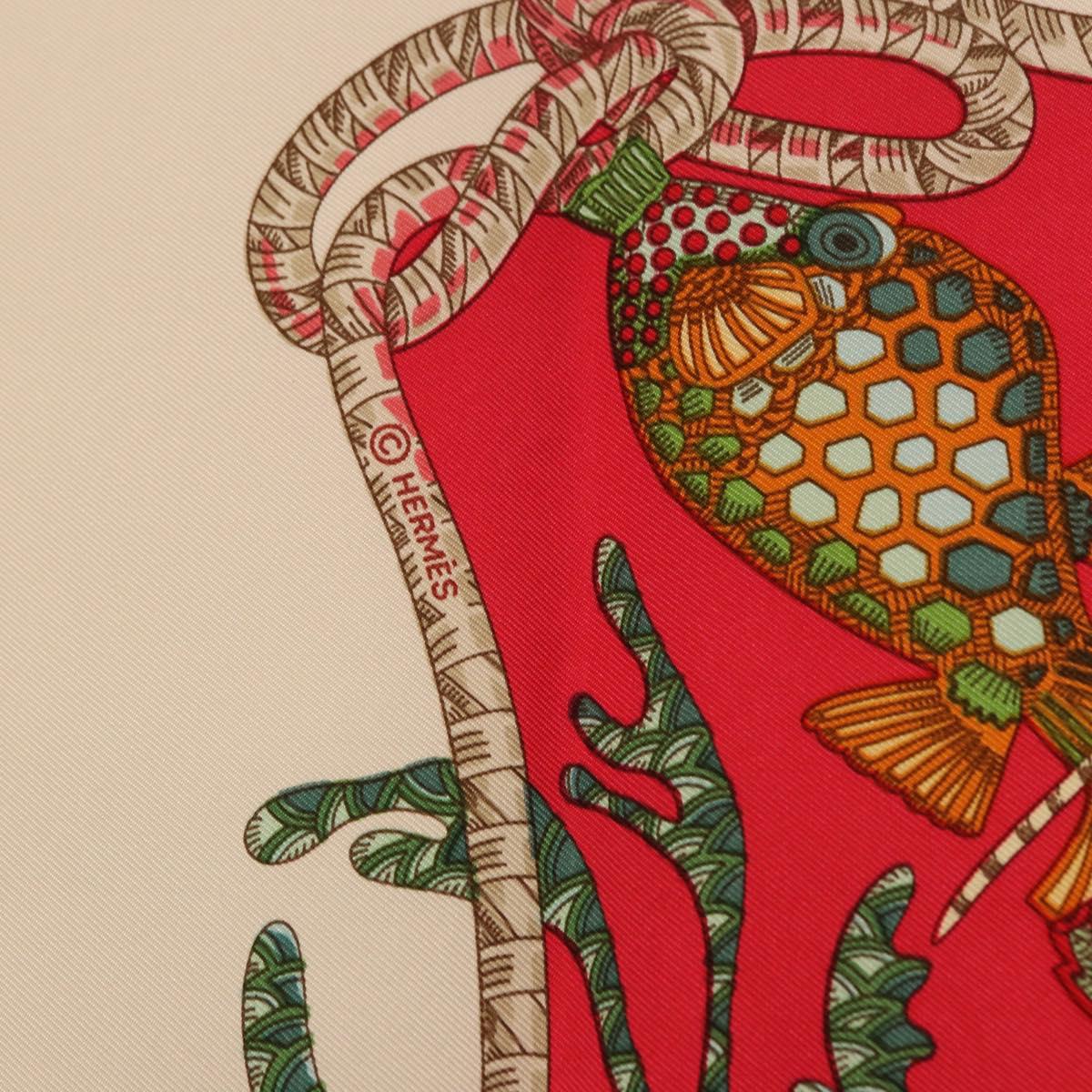 HERMES Carre 90 Scarf Silk Red Auth 199721M