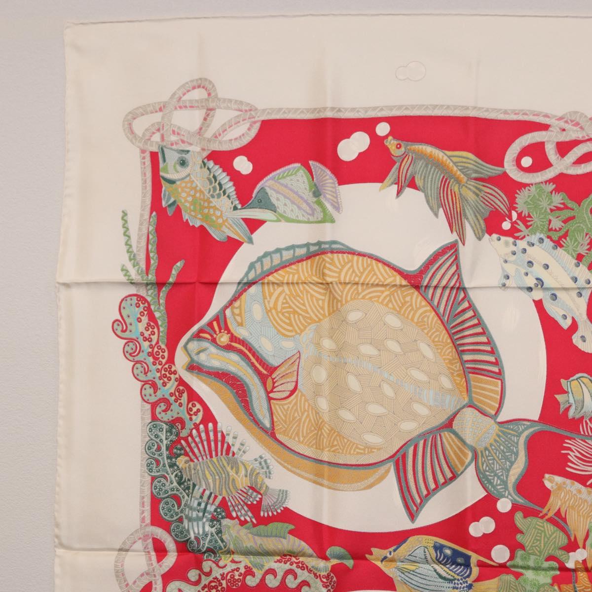 HERMES Carre 90 Scarf Silk Red Auth 199721M