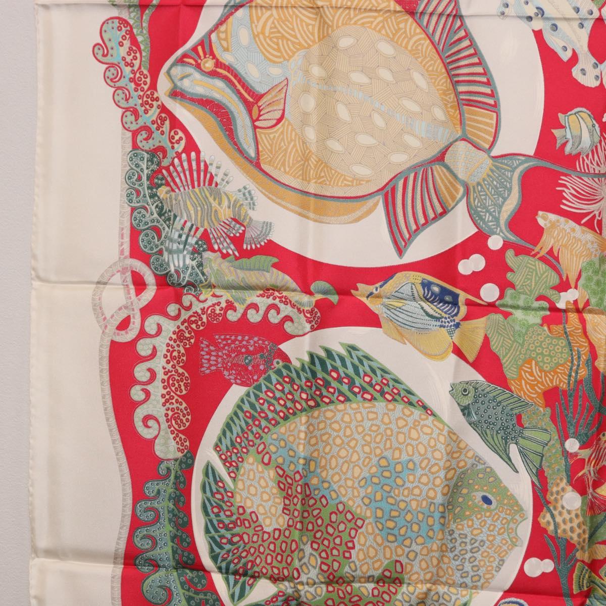 HERMES Carre 90 Scarf Silk Red Auth 199721M