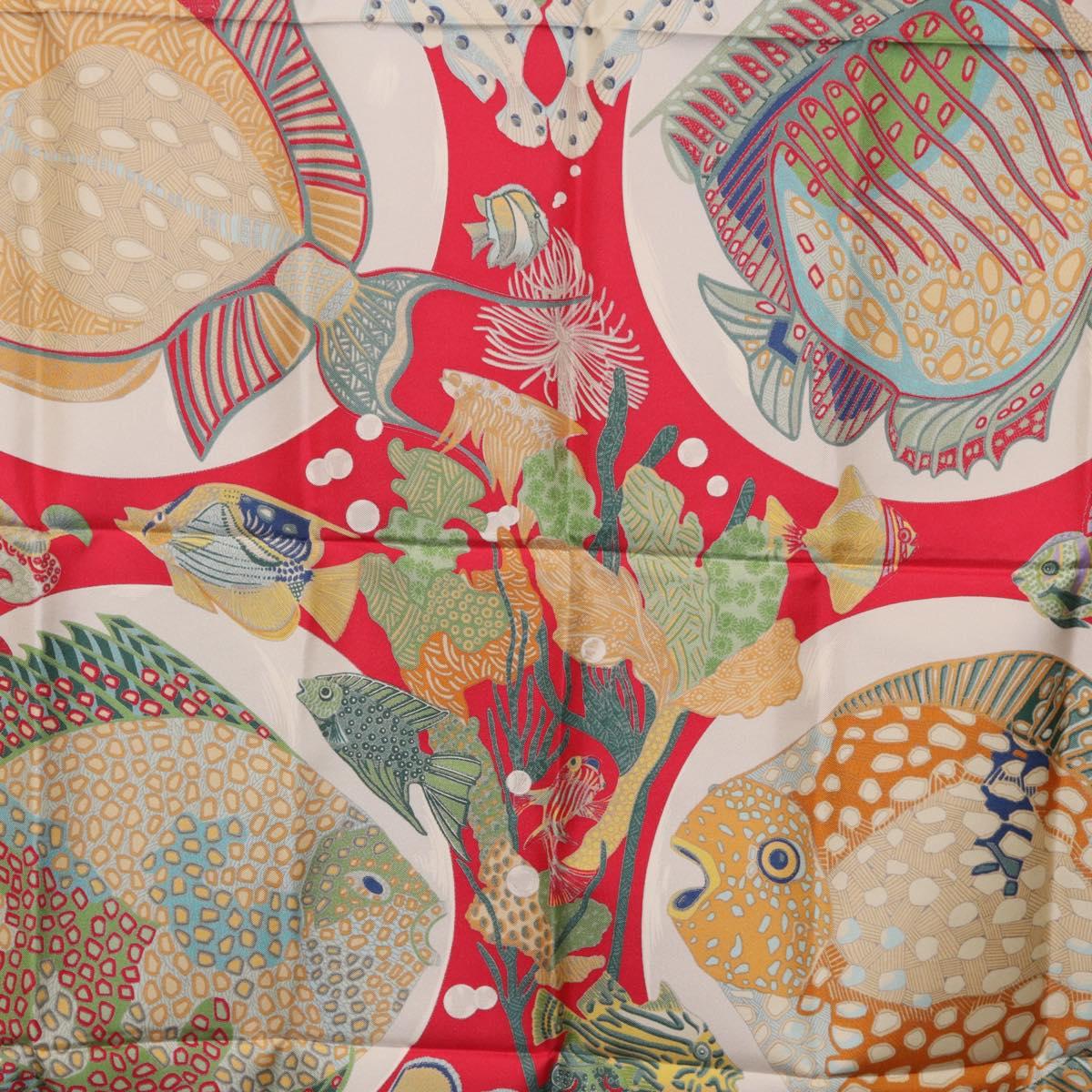 HERMES Carre 90 Scarf Silk Red Auth 199721M