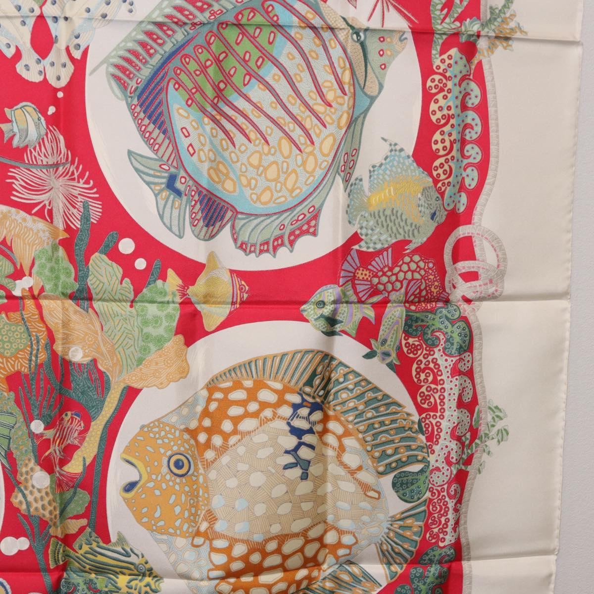 HERMES Carre 90 Scarf Silk Red Auth 199721M