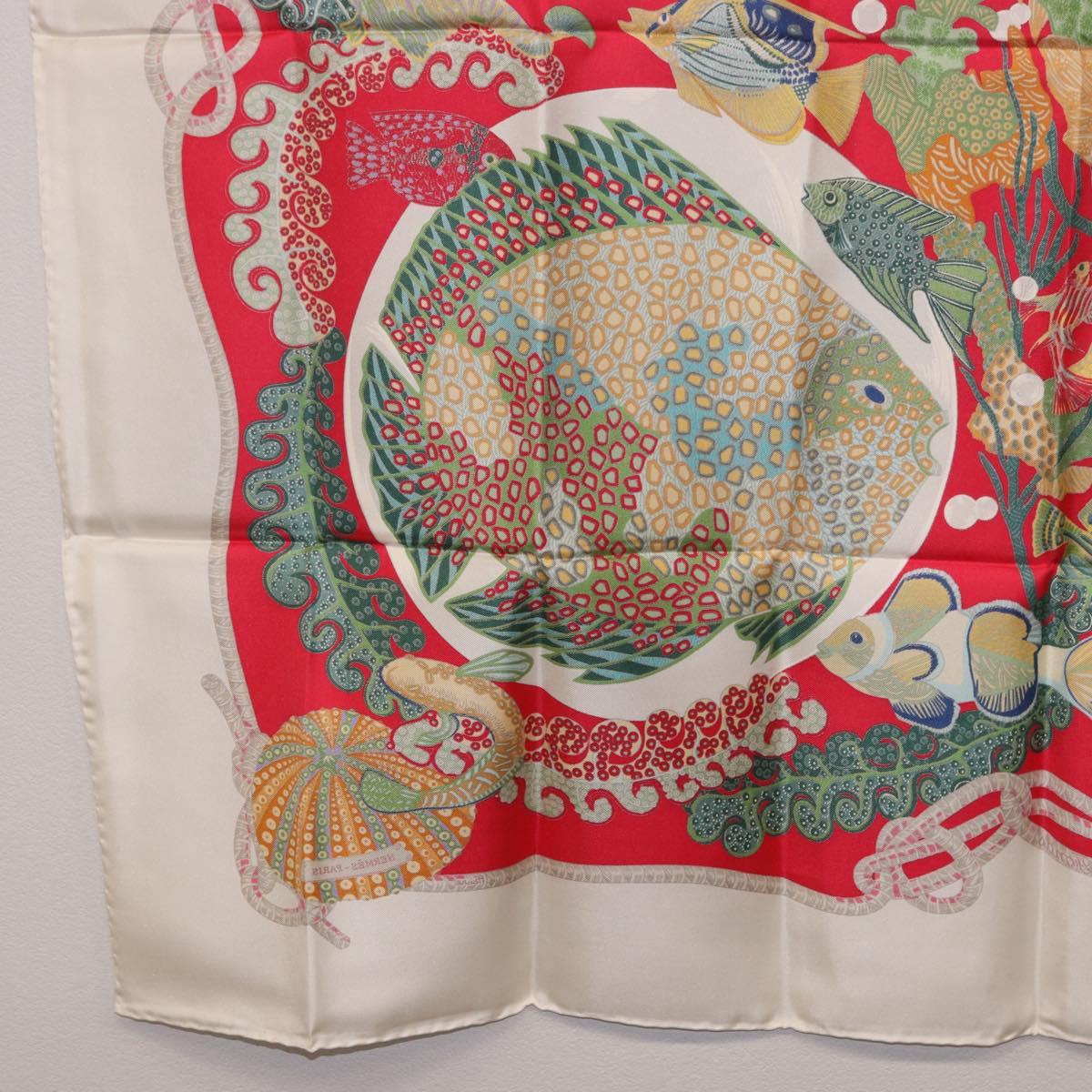 HERMES Carre 90 Scarf Silk Red Auth 199721M