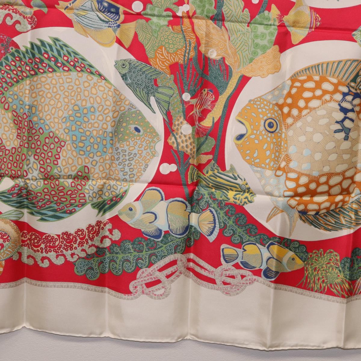 HERMES Carre 90 Scarf Silk Red Auth 199721M