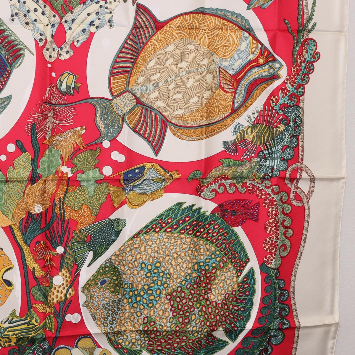 HERMES Carre 90 Scarf Silk Red Auth 199721M