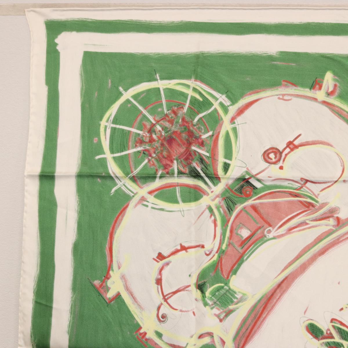 HERMES Carre 90 Scarf Silk Green Auth 199724M