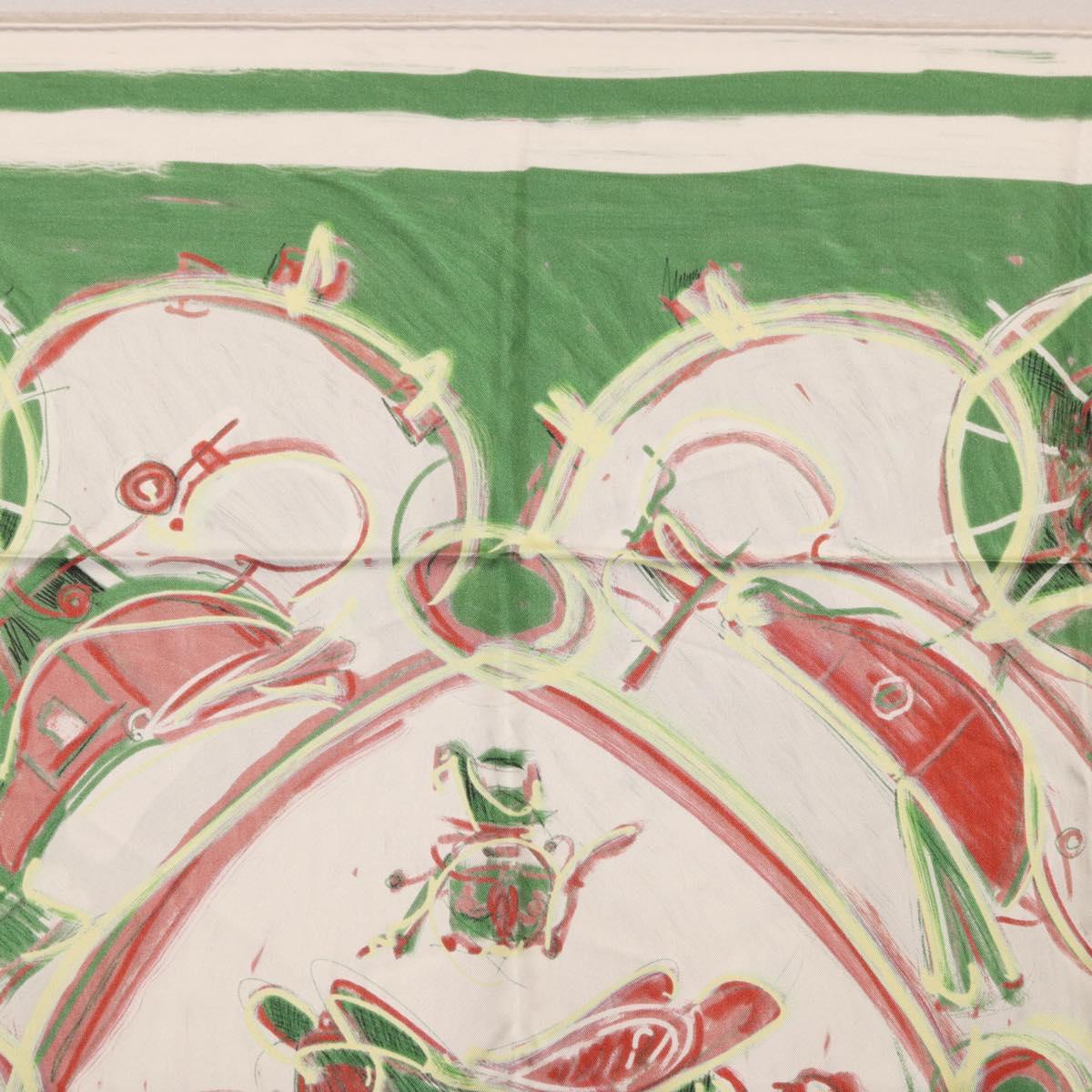HERMES Carre 90 Scarf Silk Green Auth 199724M