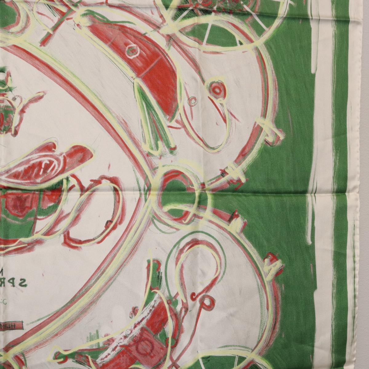 HERMES Carre 90 Scarf Silk Green Auth 199724M