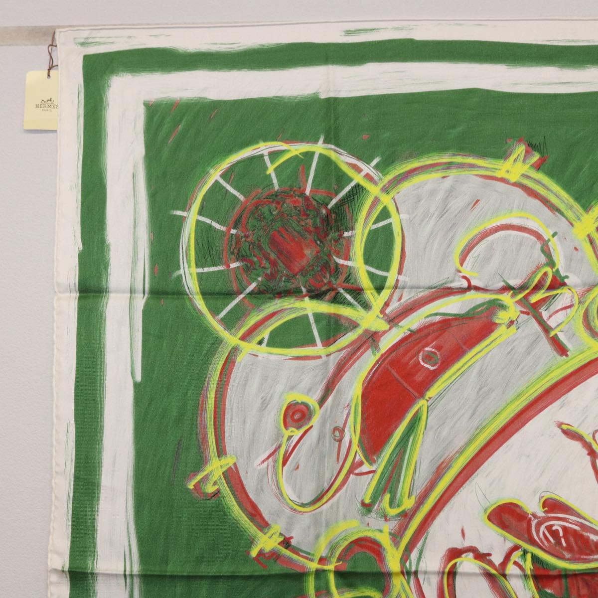 HERMES Carre 90 Scarf Silk Green Auth 199724M