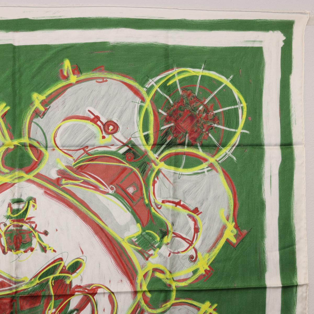 HERMES Carre 90 Scarf Silk Green Auth 199724M