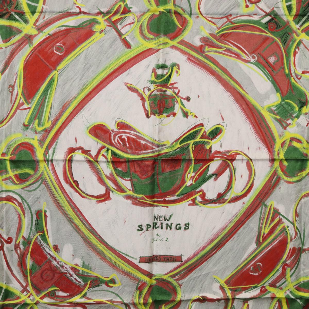 HERMES Carre 90 Scarf Silk Green Auth 199724M
