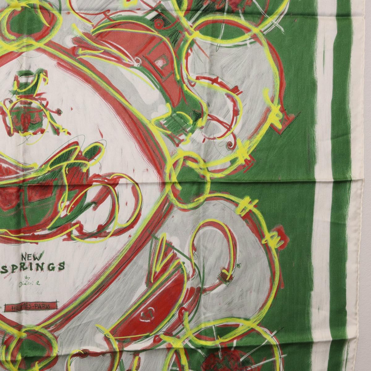HERMES Carre 90 Scarf Silk Green Auth 199724M