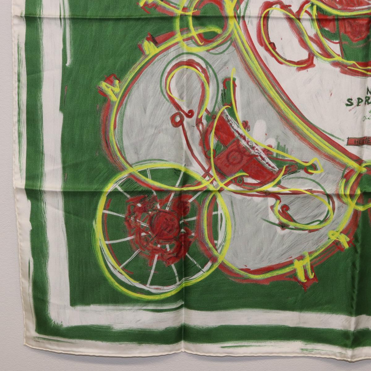 HERMES Carre 90 Scarf Silk Green Auth 199724M