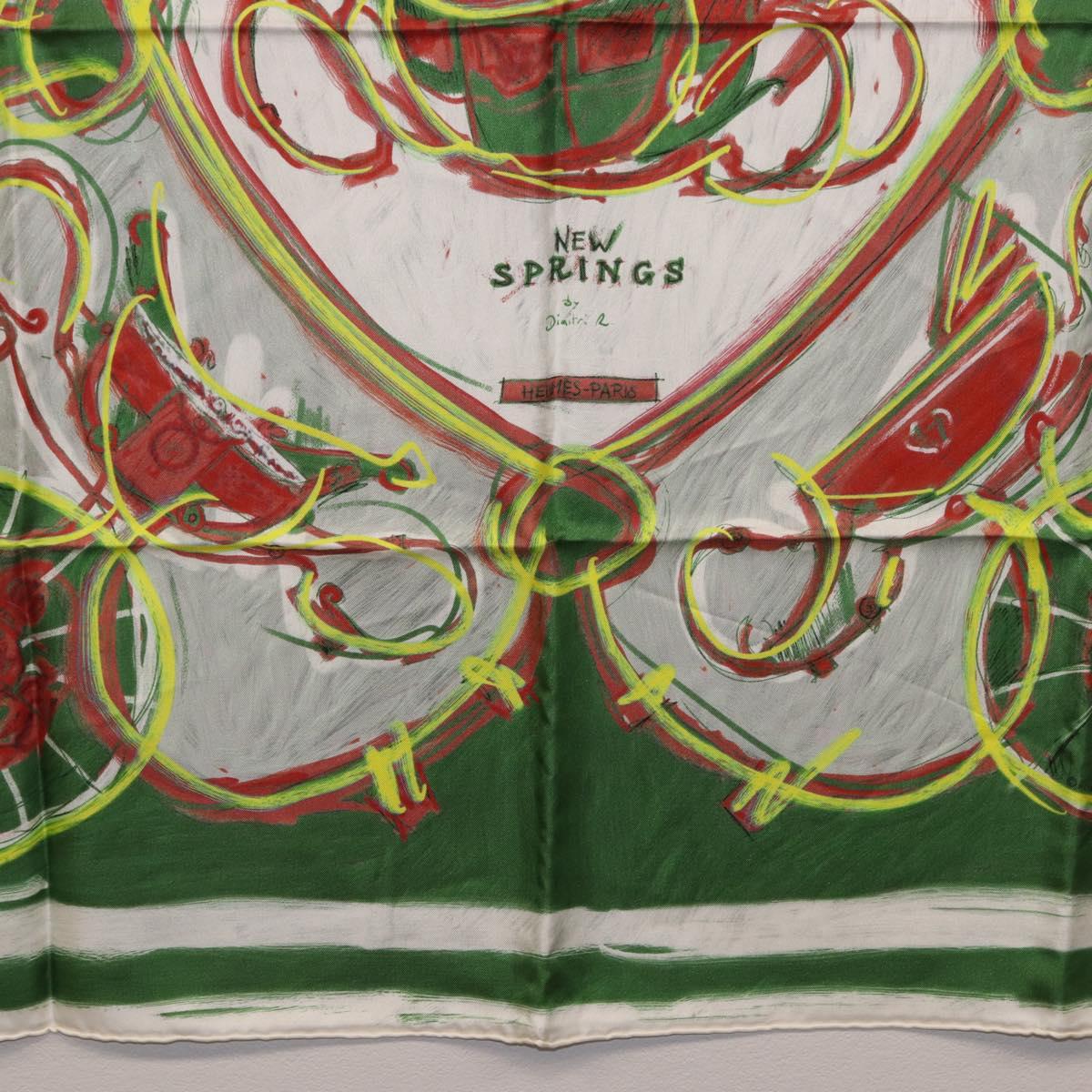 HERMES Carre 90 Scarf Silk Green Auth 199724M