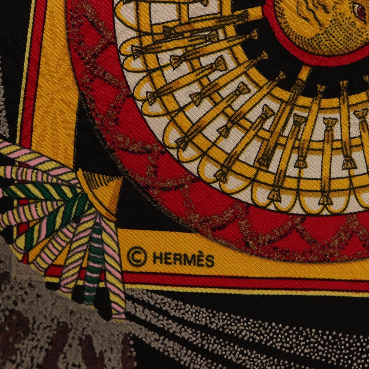 HERMES Carre 90 Scarf Silk Black Auth 199728M