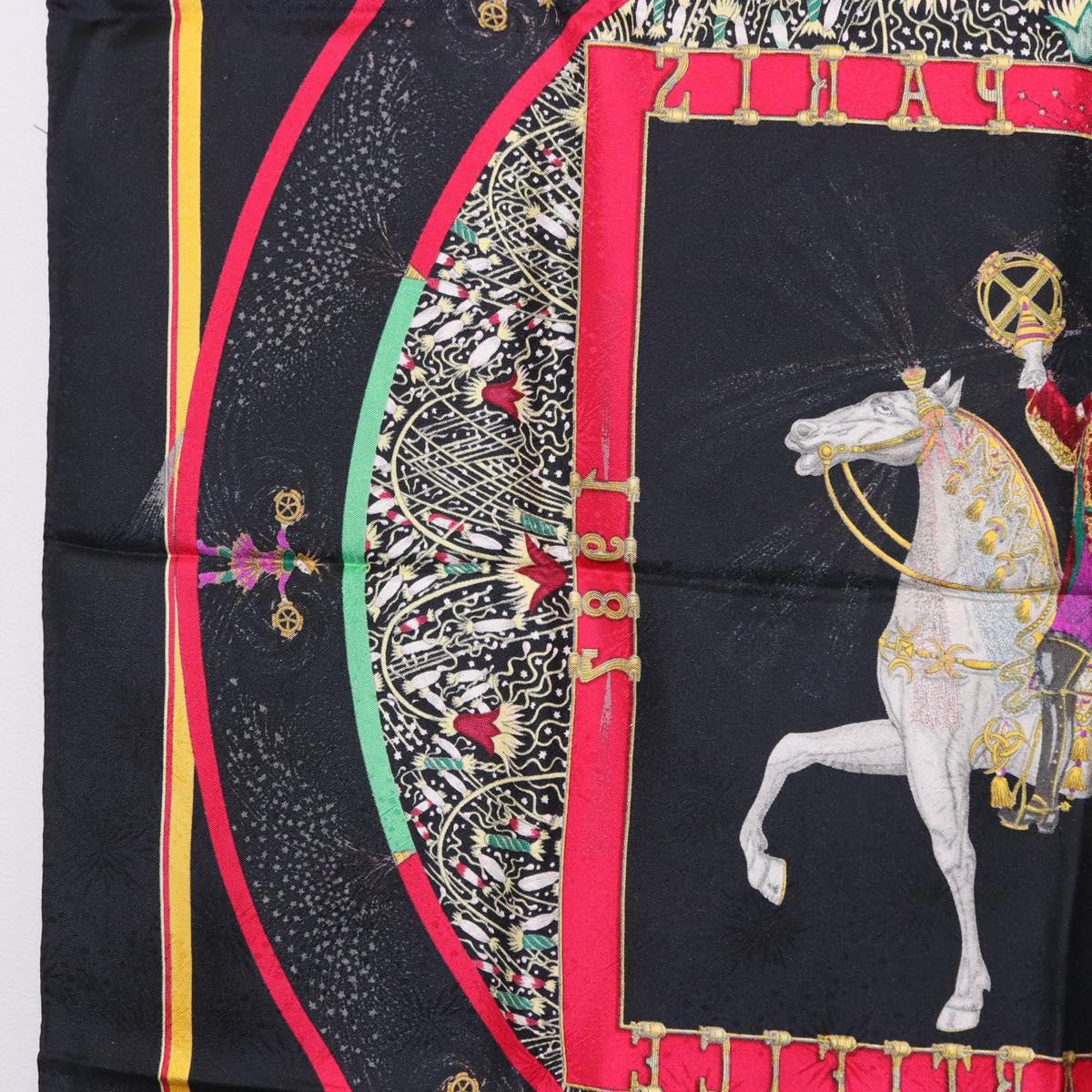 HERMES Carre 90 Scarf Silk Black Auth 199728M