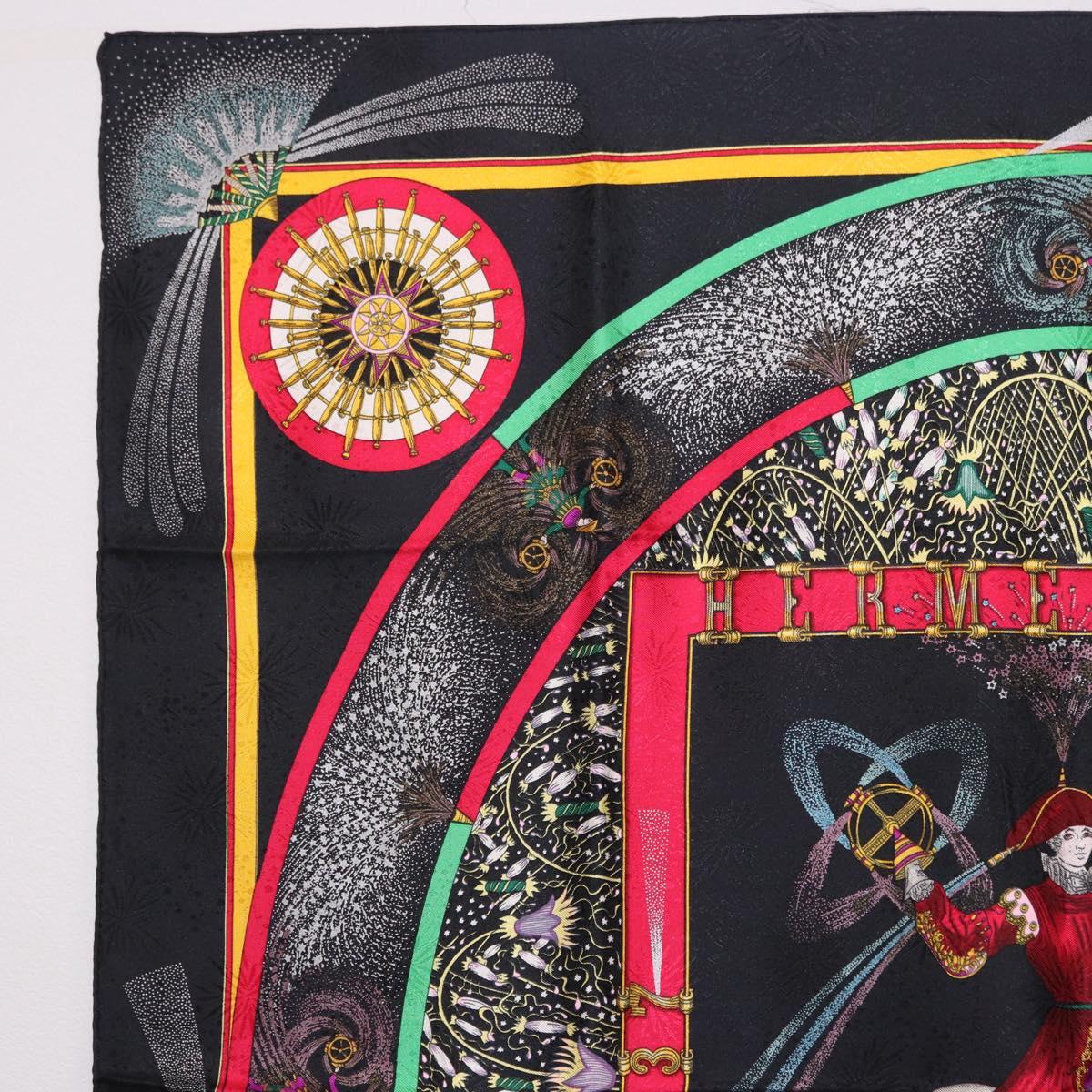 HERMES Carre 90 Scarf Silk Black Auth 199728M