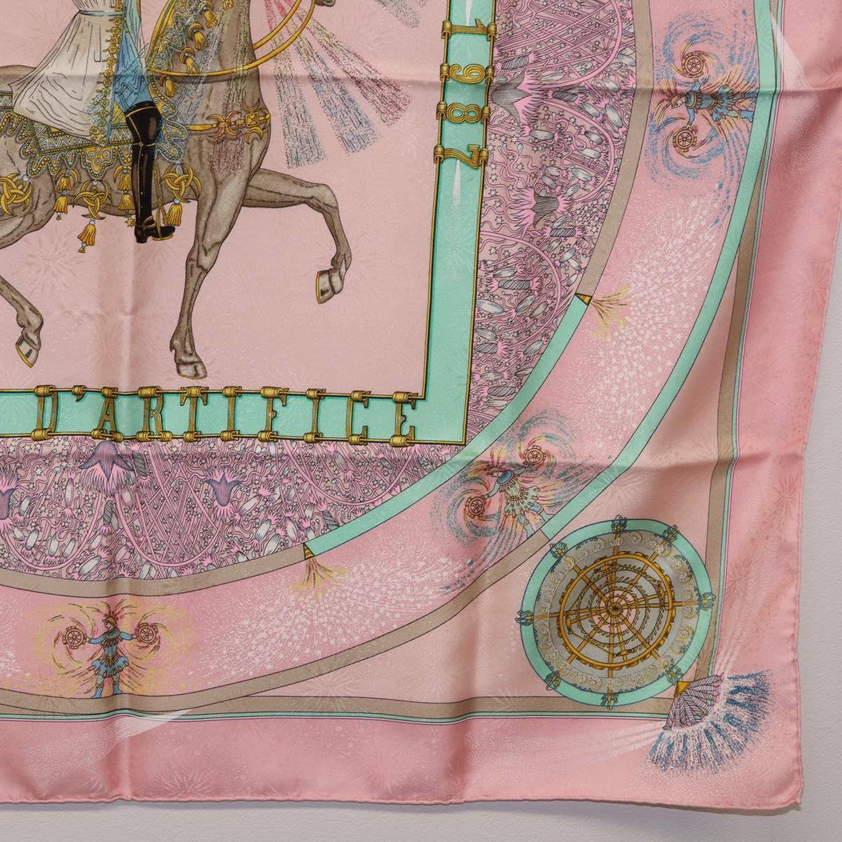 HERMES Carre 90 Scarf Silk Pink Auth 199729M