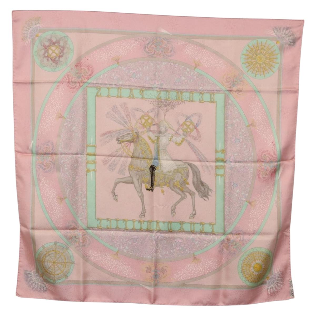 HERMES Carre 90 Scarf Silk Pink Auth 199729M