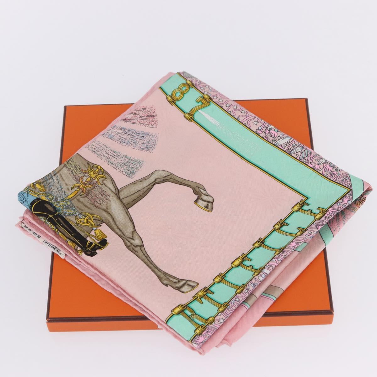 HERMES Carre 90 Scarf Silk Pink Auth 199729M