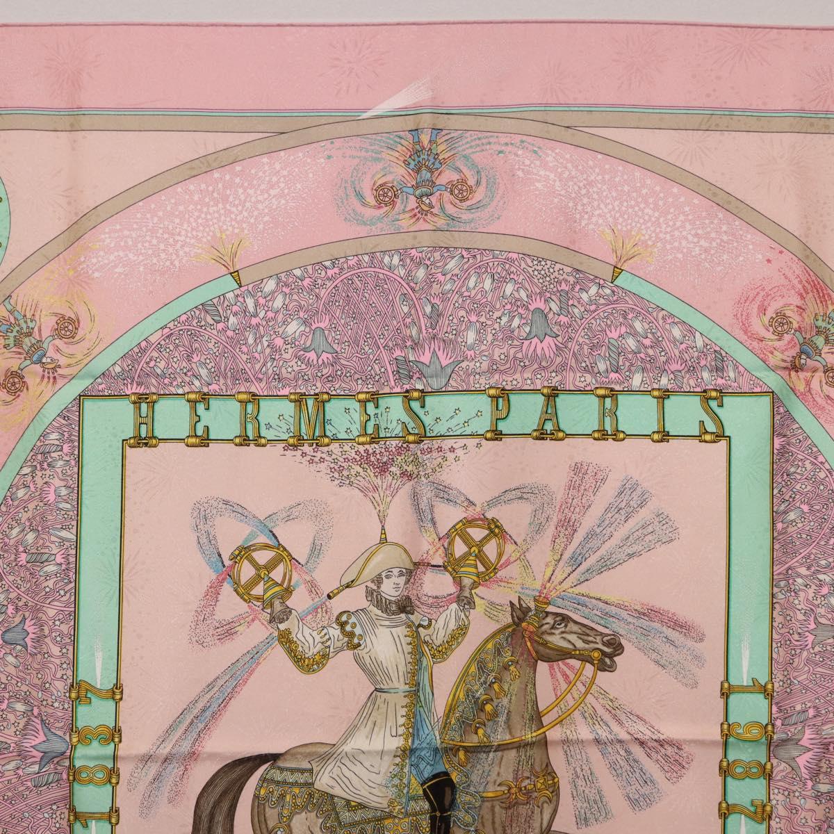 HERMES Carre 90 Scarf Silk Pink Auth 199729M