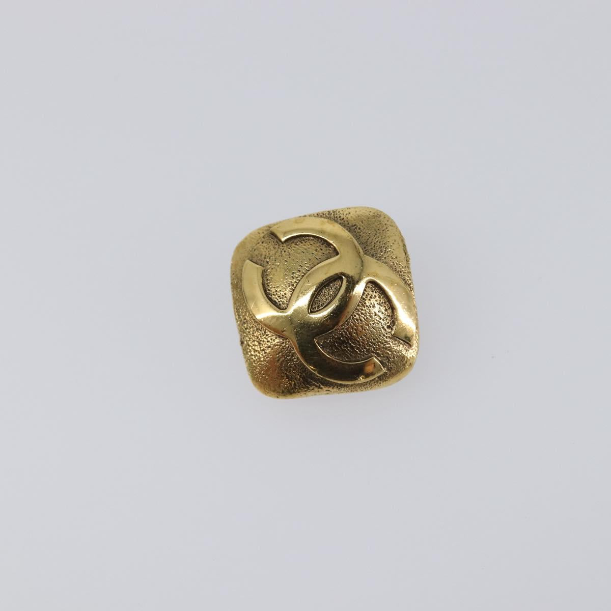 CHANEL Earring metal Gold CC Auth 199734V