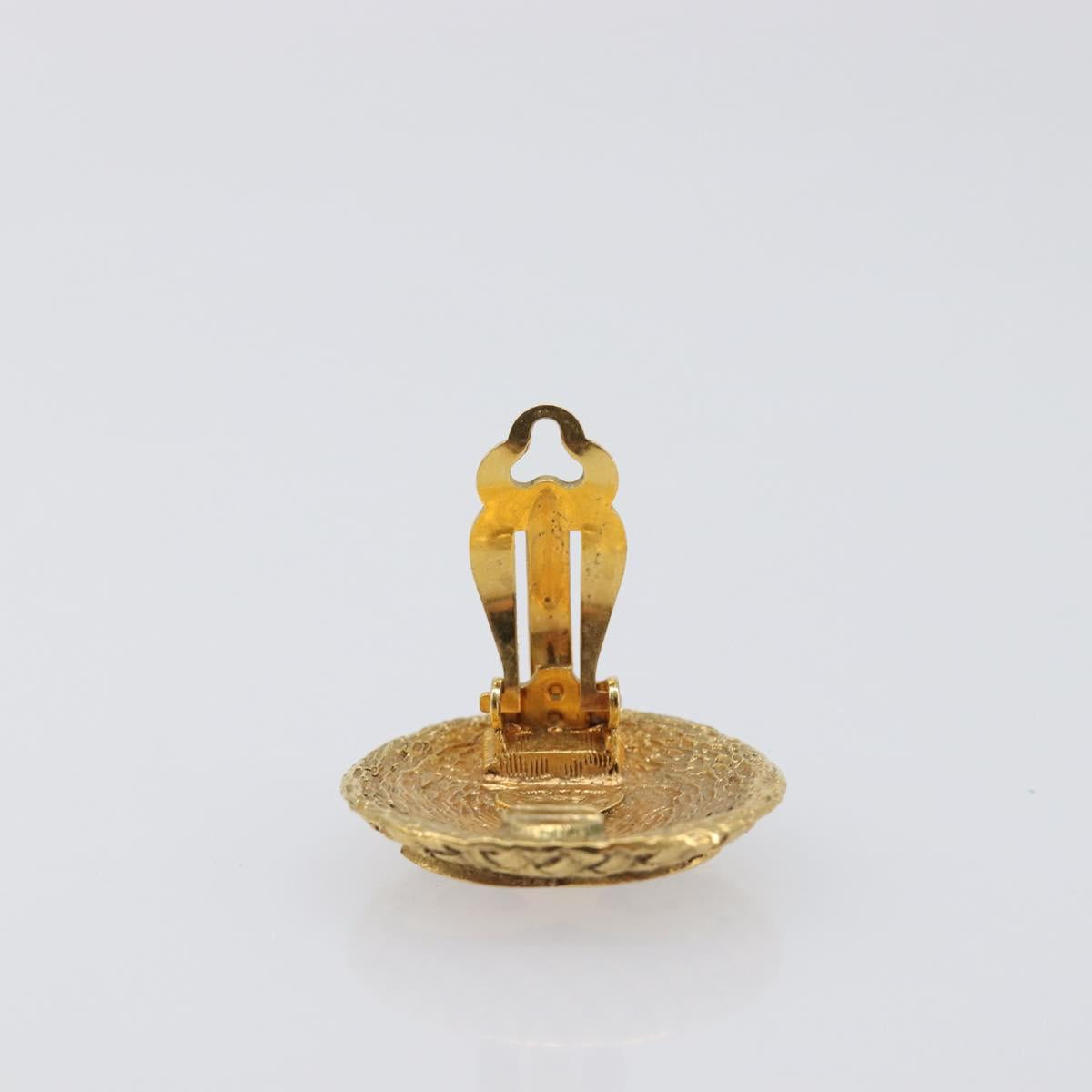 CHANEL Earring metal Gold Tone CC Auth 199735