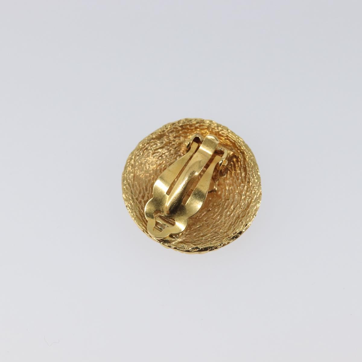 CHANEL Earring metal Gold Tone CC Auth 199735