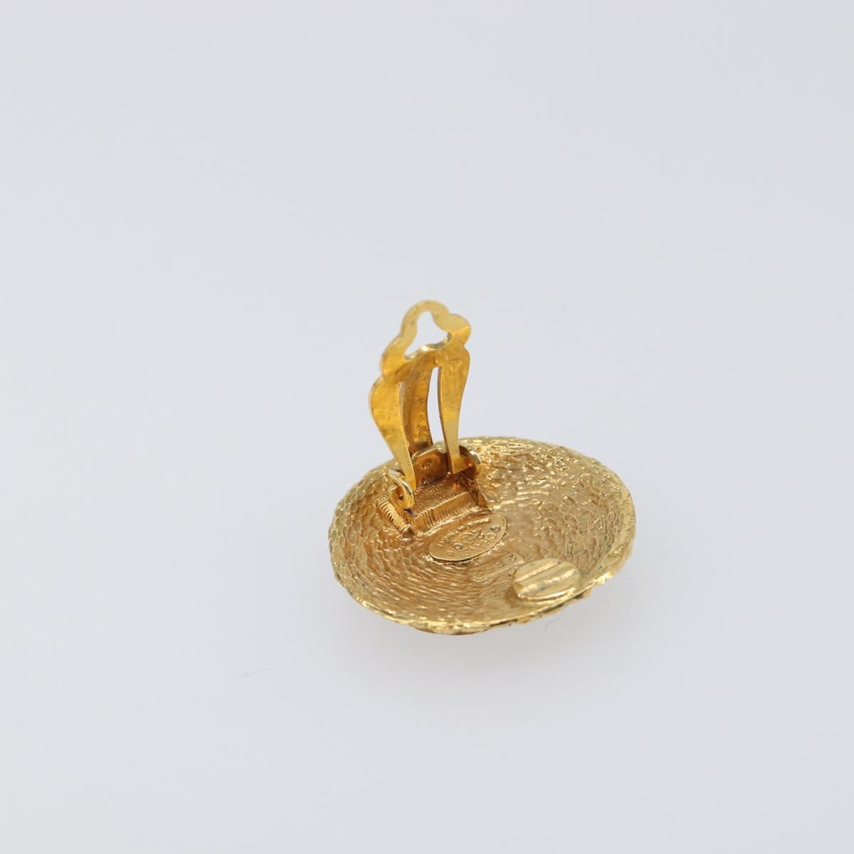 CHANEL Earring metal Gold Tone CC Auth 199735