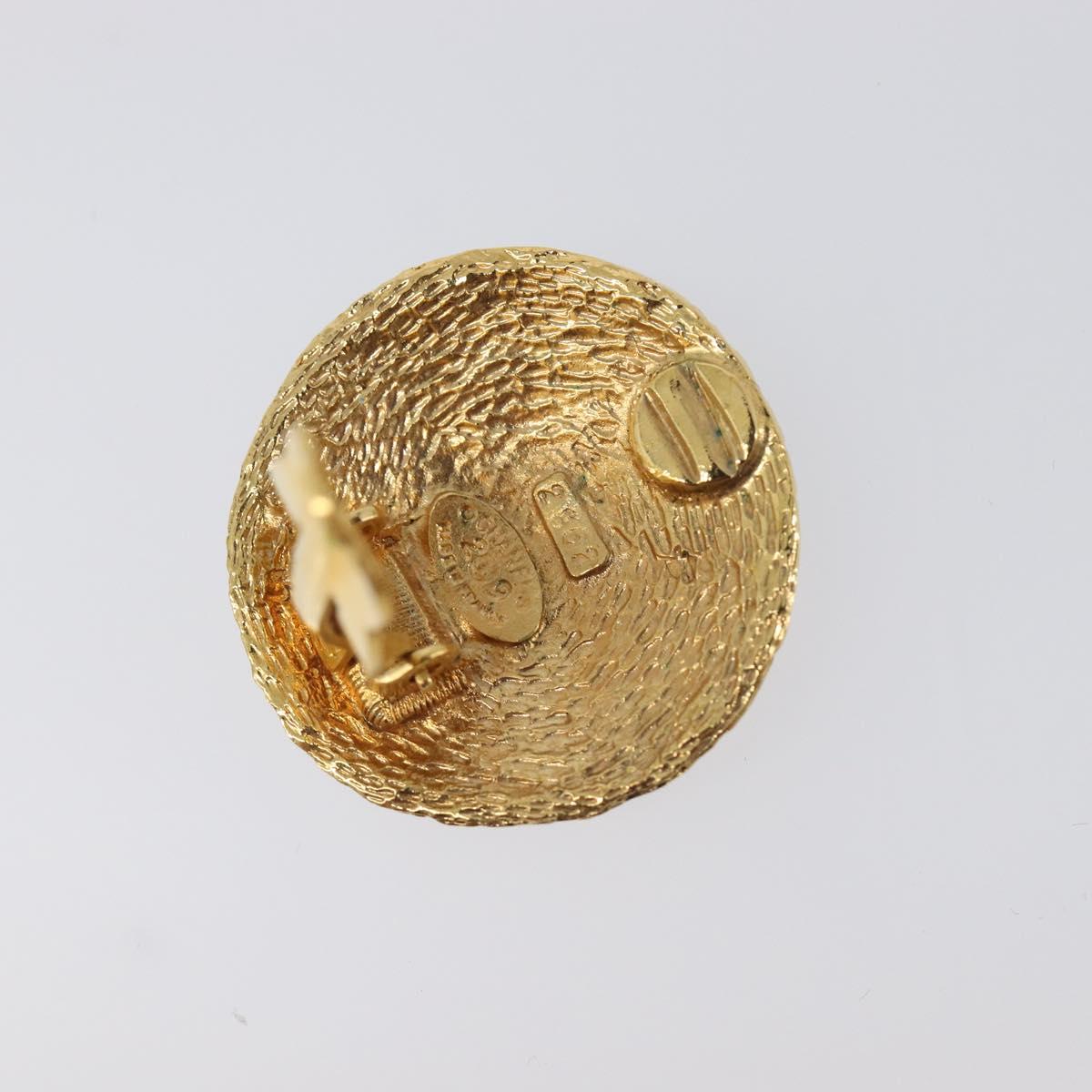CHANEL Earring metal Gold Tone CC Auth 199735