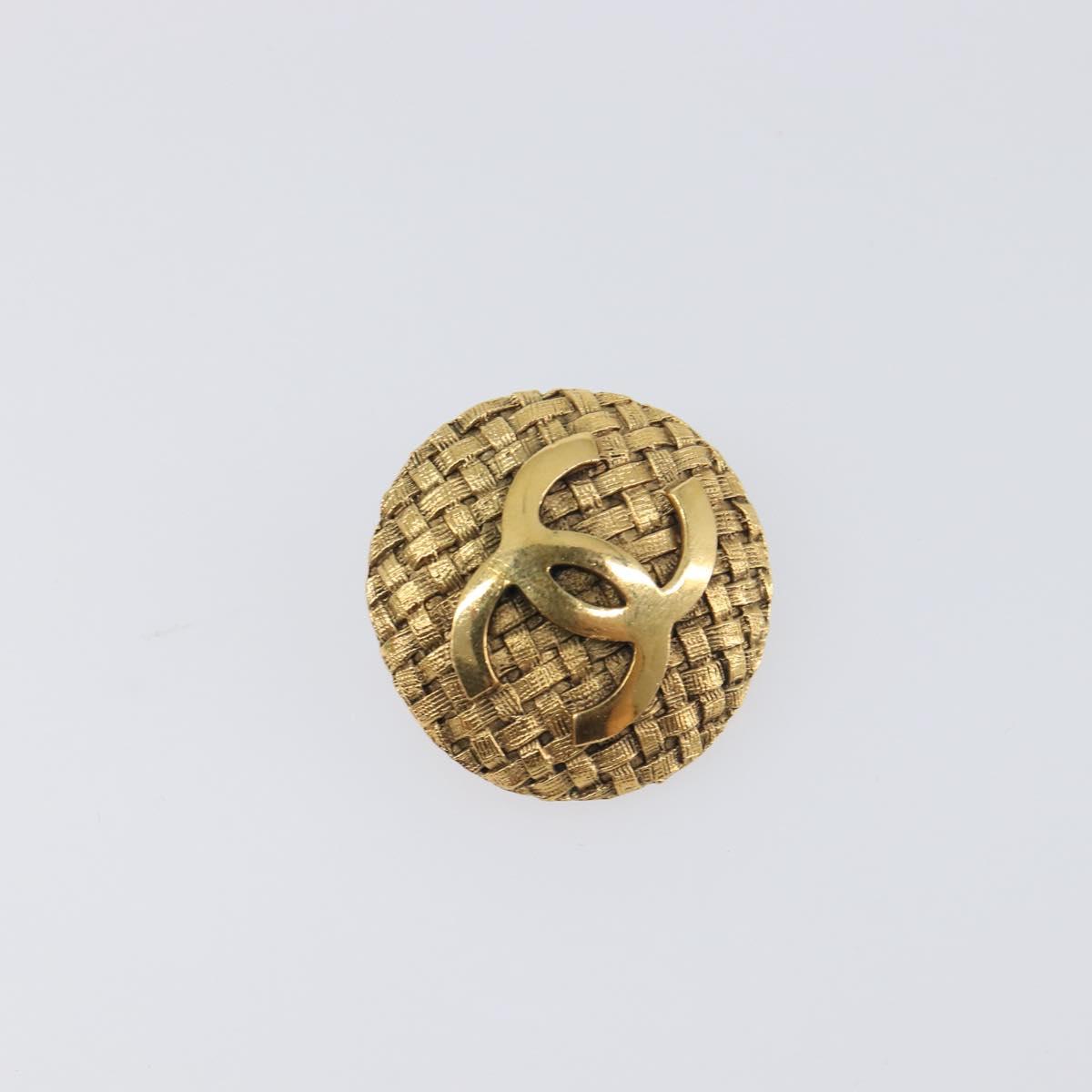 CHANEL Earring metal Gold Tone CC Auth 199735