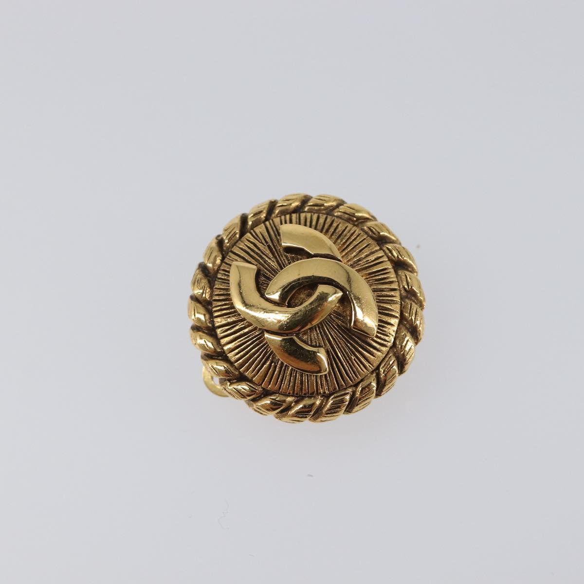 CHANEL Earring metal Gold Tone CC Auth 199736V
