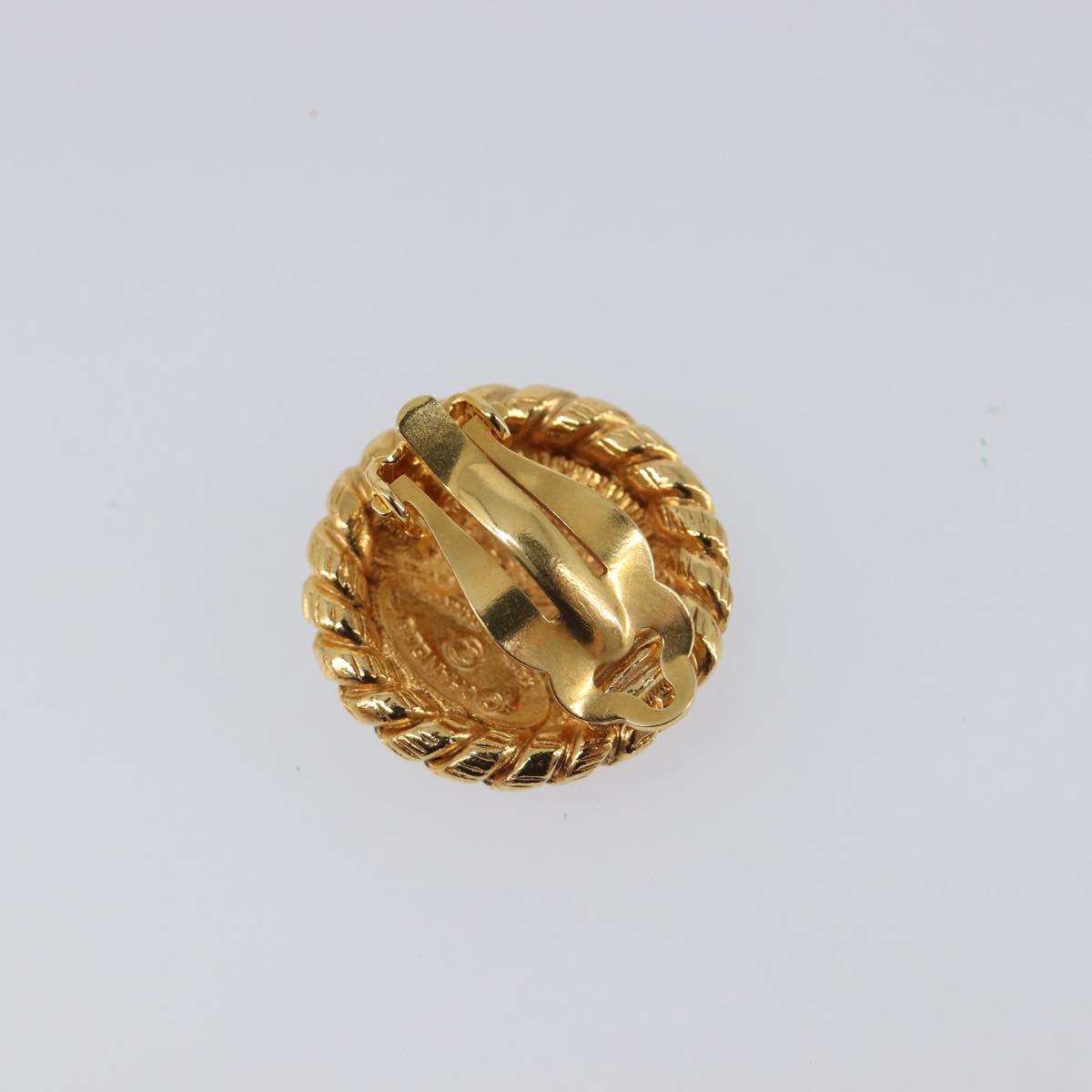 CHANEL Earring metal Gold Tone CC Auth 199736V