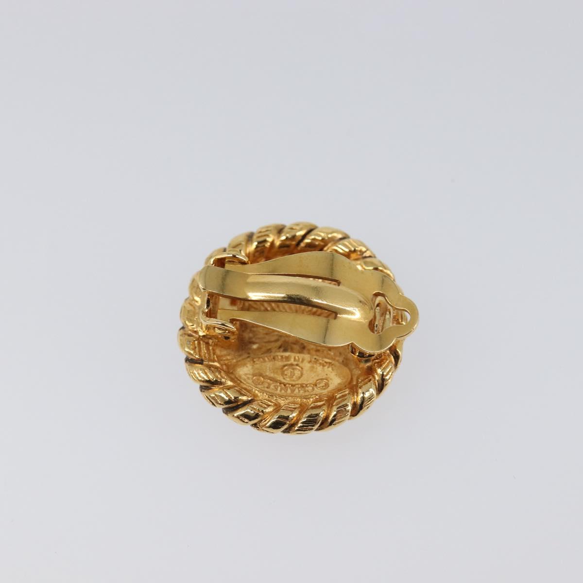 CHANEL Earring metal Gold Tone CC Auth 199736V