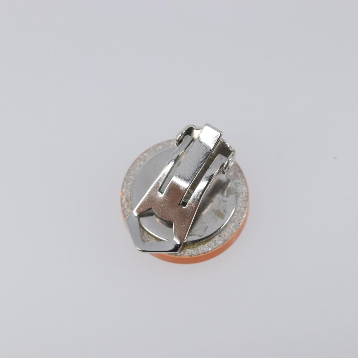 CHANEL Earring plastic Orange CC Auth 199737V