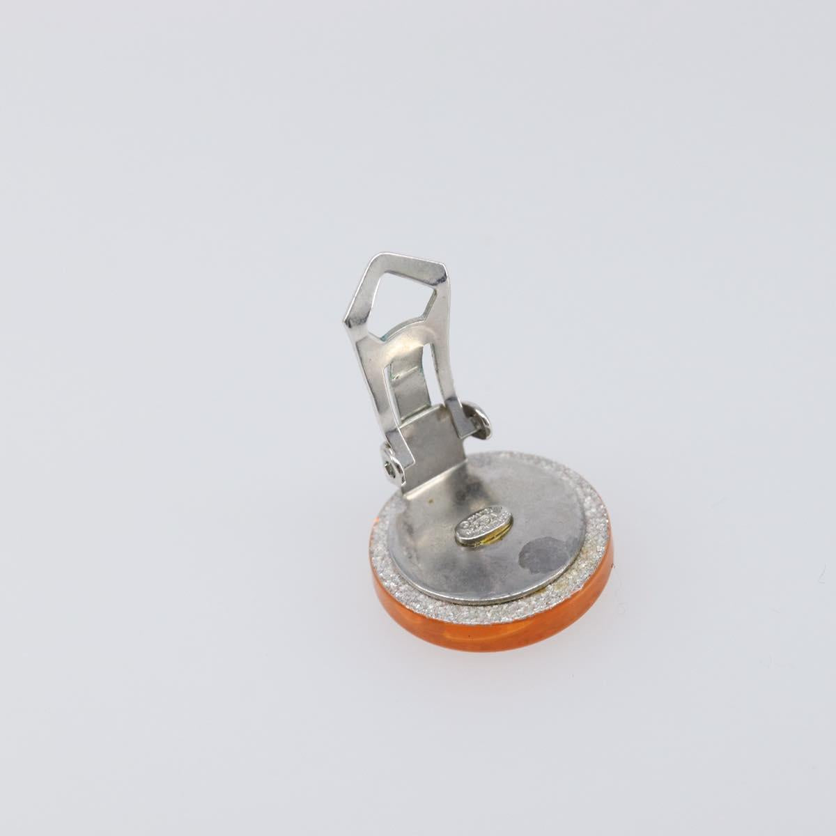 CHANEL Earring plastic Orange CC Auth 199737V