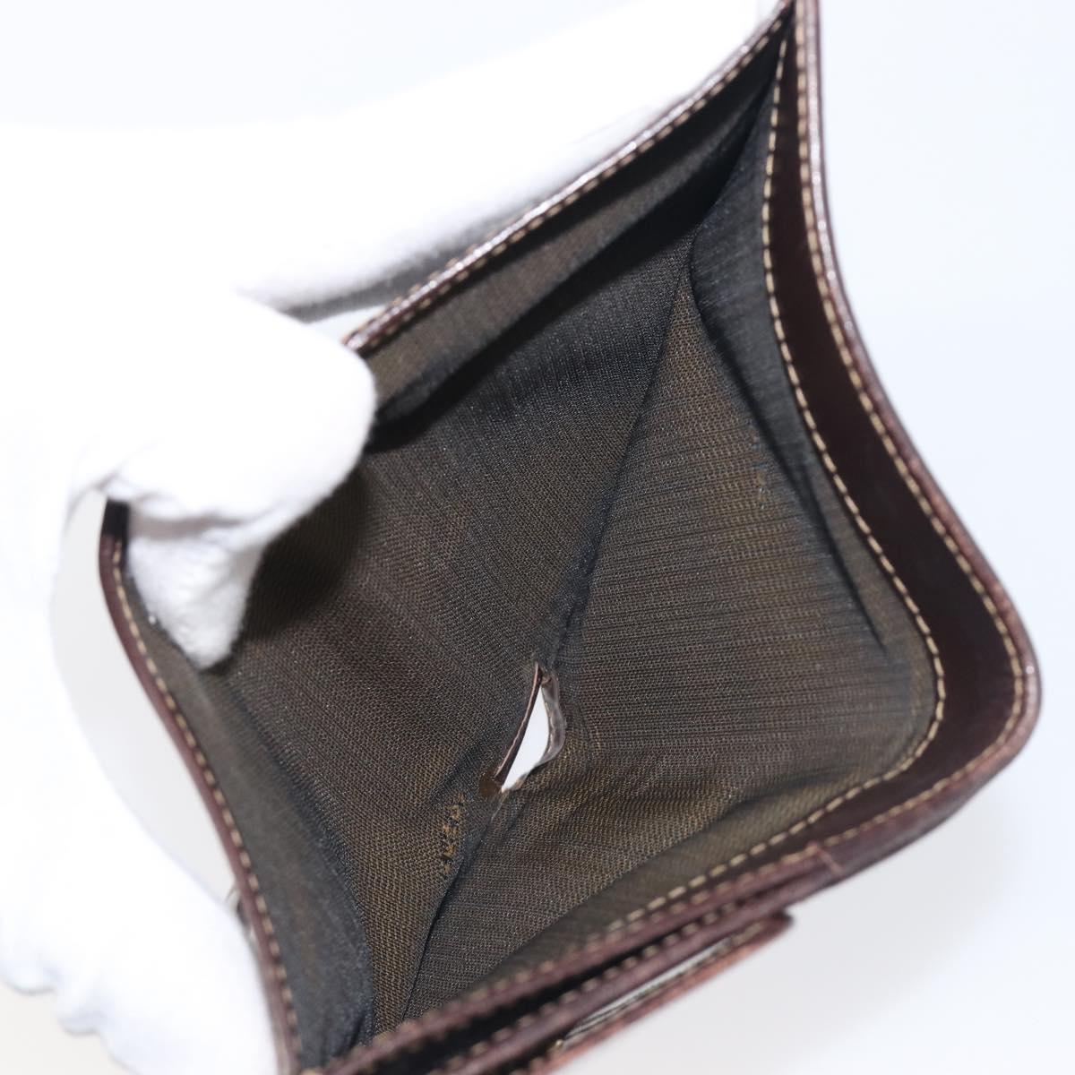 FENDI Zucca Canvas Wallet Black Brown Auth 199785A