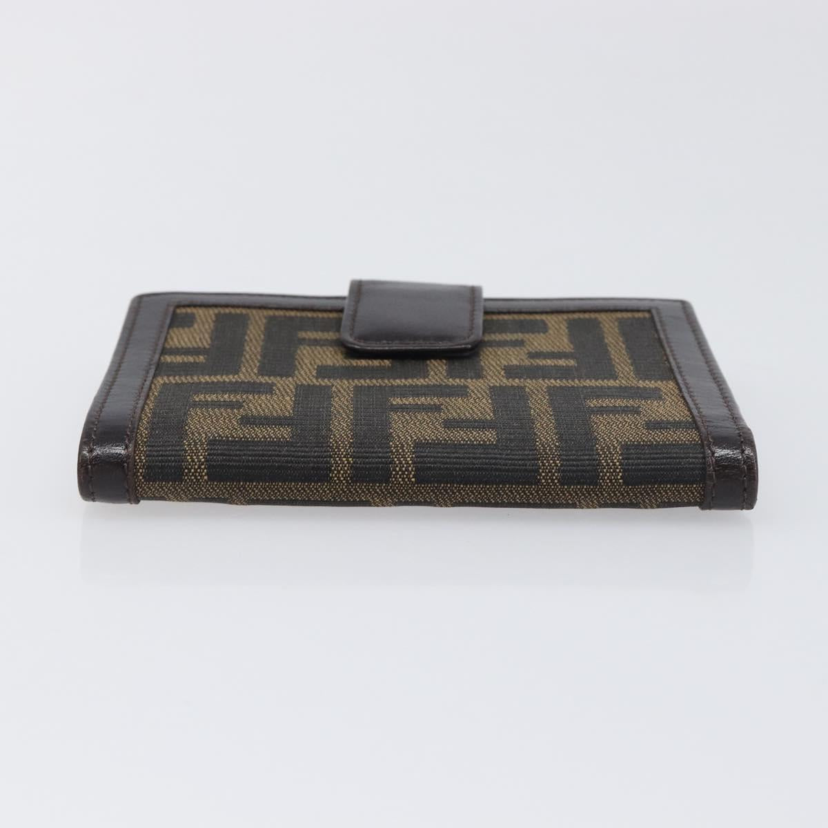 FENDI Zucca Canvas Mamma Baguette Wallet Black Brown Auth 199786A