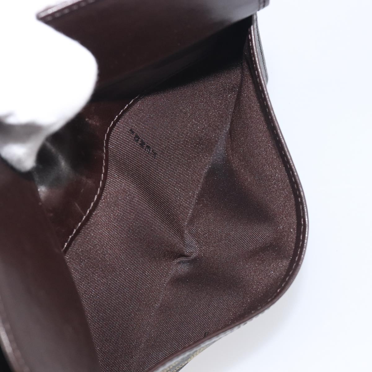 FENDI Zucca Canvas Long Wallet Black Brown Auth 199787A
